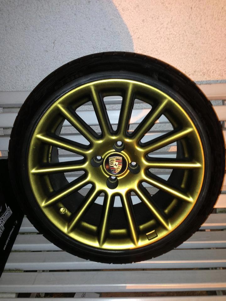 Alufelge in Gold matt